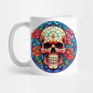 Stained Glass Floral Skull #8 Mug